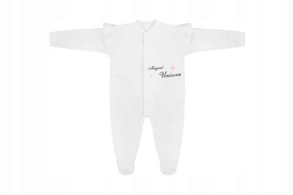 Pajac bawełniany "Unicorn" Terjan - biały