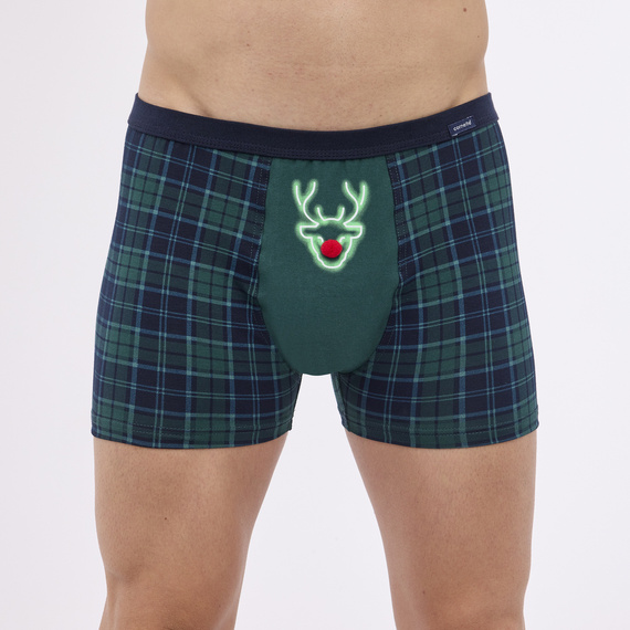 007/75 Red Nose Bokserki męskie świąteczne Cornette - zielony 