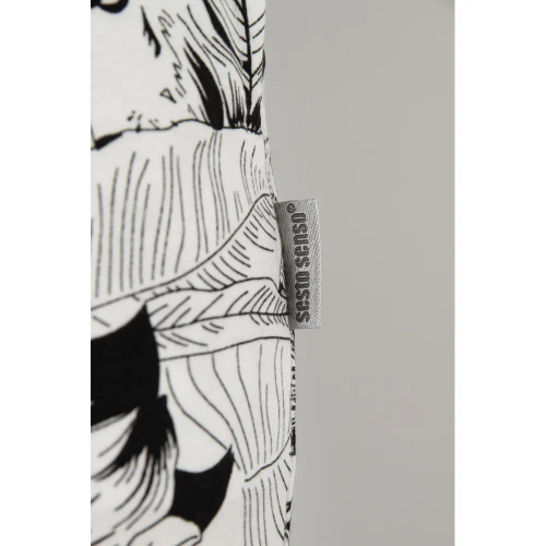 2585/02 Spodnie piżamowe Sesto Senzo kwiatki czarny/biały