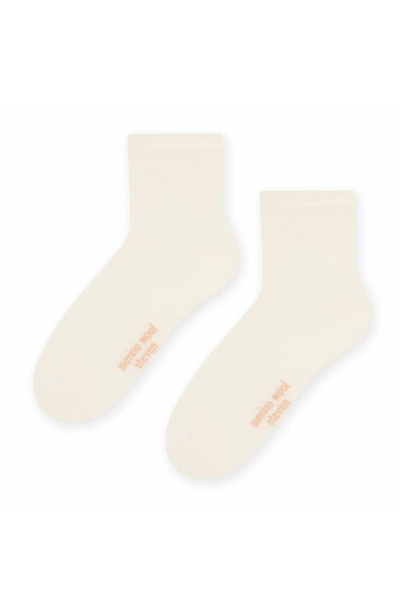 ART.130 Natural Merino Wool Skarpety damskie Steven kremowy 003
