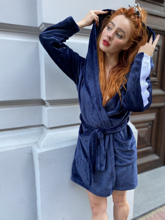 626 Abigail Krótki Szlafrok damski Forex - granat