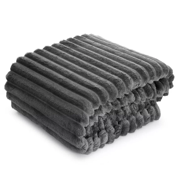 Soft koc narzuta z mikrofibry Designe91 stalowy