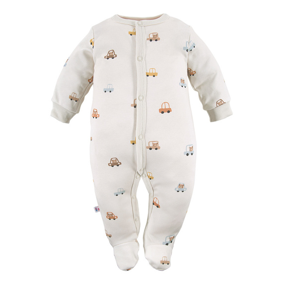 Cars & Bears Pajac niemowlęcy bawełniany Eevi - ecru