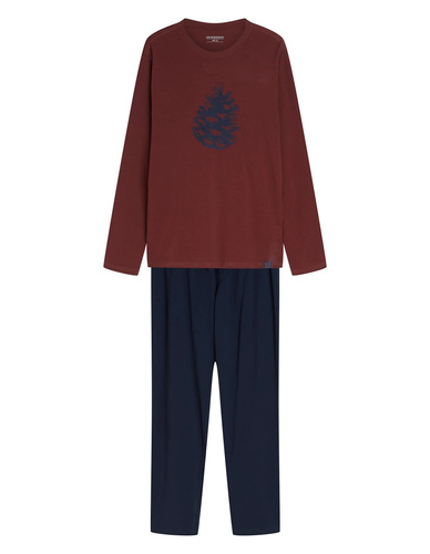 Henderson Core Fall 45494 Piżama Męska 100% Bawełna Długa Maroon
