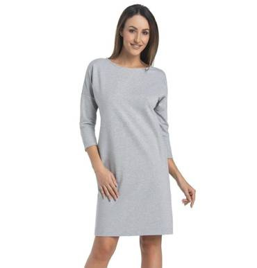 196107 Lana Klasyczna Sukienka, 3/4 rękaw Teyli - szara