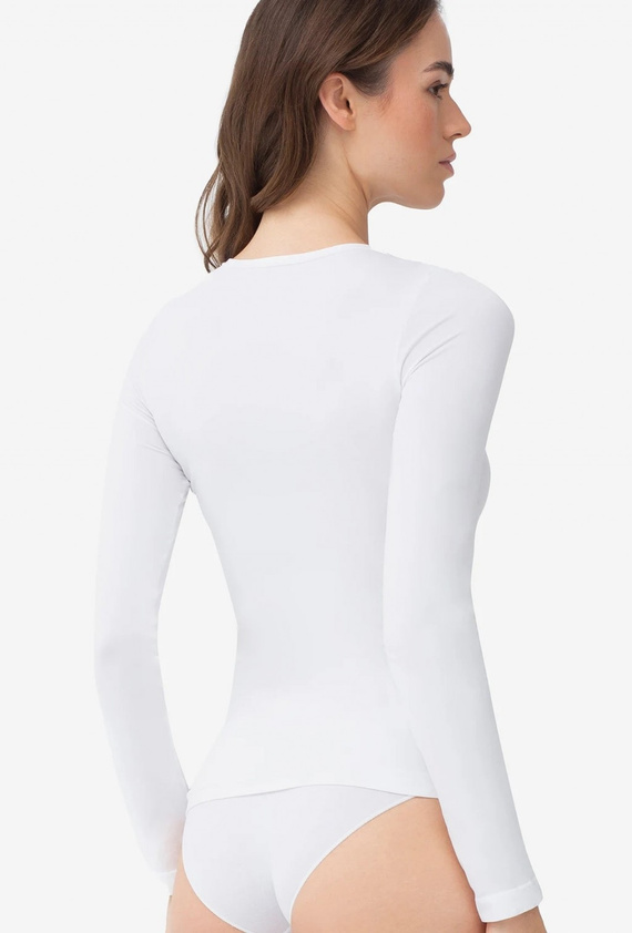 Gatta T-Shirt L 2635 biała koszulka damska bezszwowa długi rękaw mikrofibra
