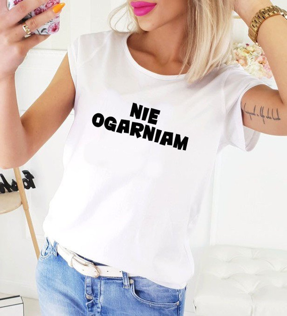 Bluzka dla mamy "NIE OGARNIAM" Moocha czarny