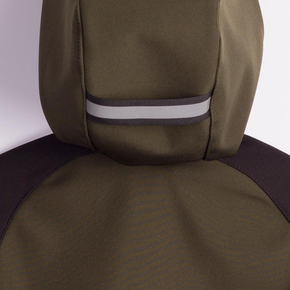 229021 Nicol Kurtka dziecięca softshell polar kaptur odblask- khaki