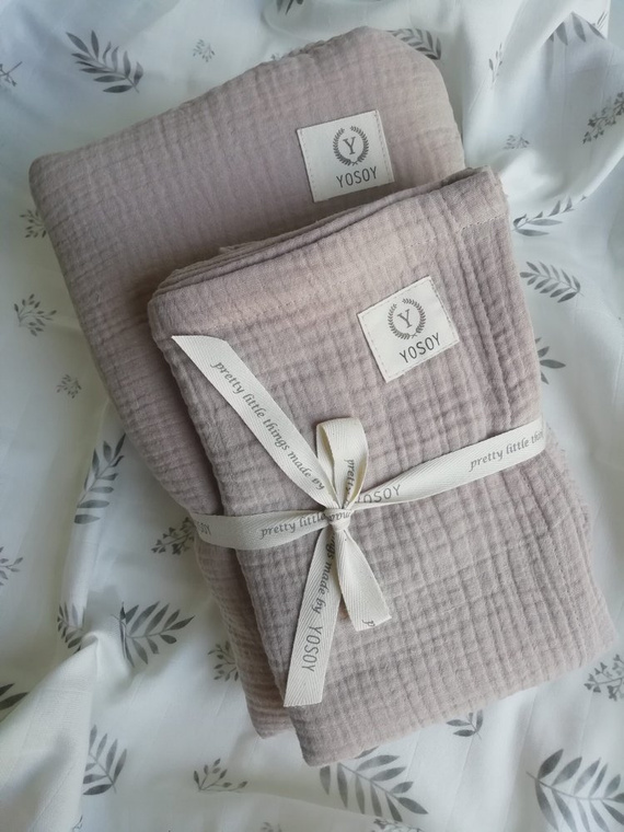 Zestaw muślinowy poduszka i otulacz Yosoy - khaki