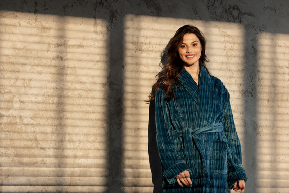 One And Only Long Szlafrok damski Momenti Per Me turquoise