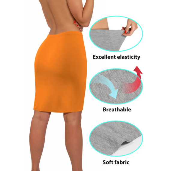 Spódnica damska gładka Sesto Senso mango