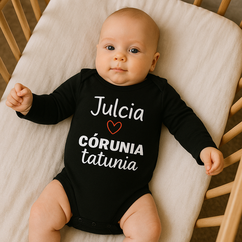 Body długi rękaw "Córunia tatunia z imieniem" Moocha czarny