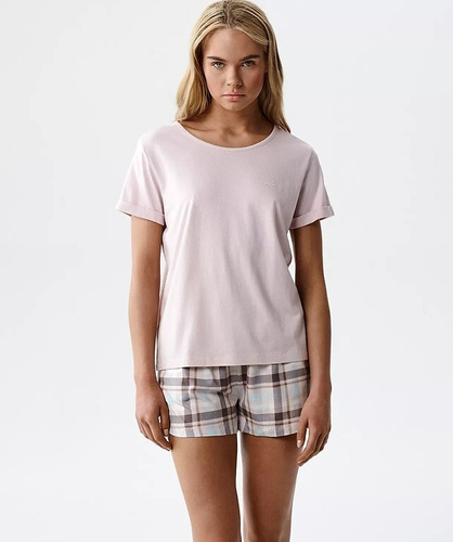 Piżama damska Atlantic NLP-512 modal i bawełna z szortami komfort snu różowy