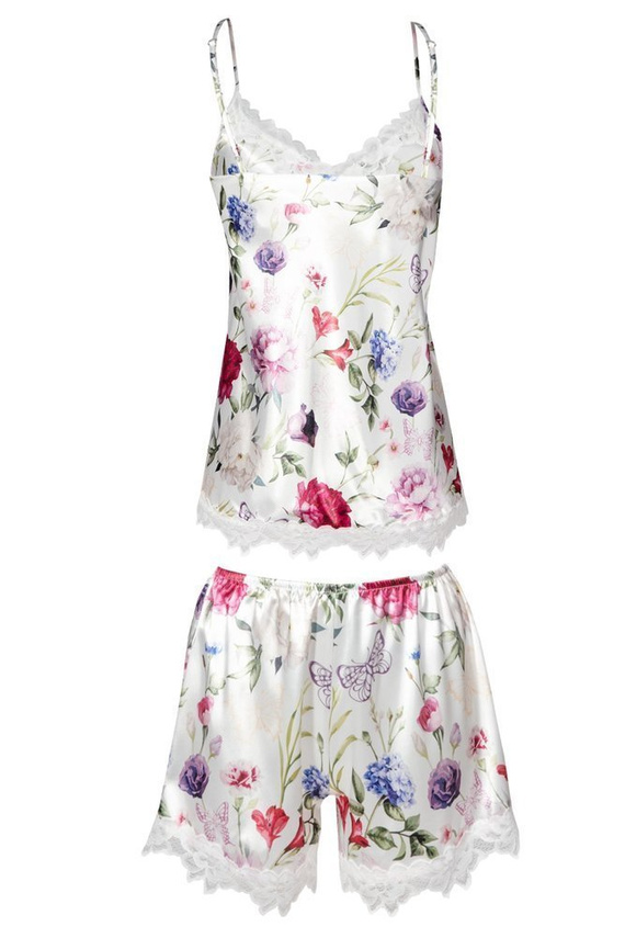 Flowers Komplet piżama damska DKaren -DK-KV biały 007