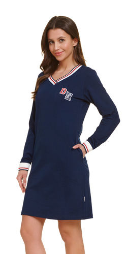 4534 Doctor Nap – Bawełniana koszula nocna z kieszeniami | 100% bawełna, polska produkcja - navy blue