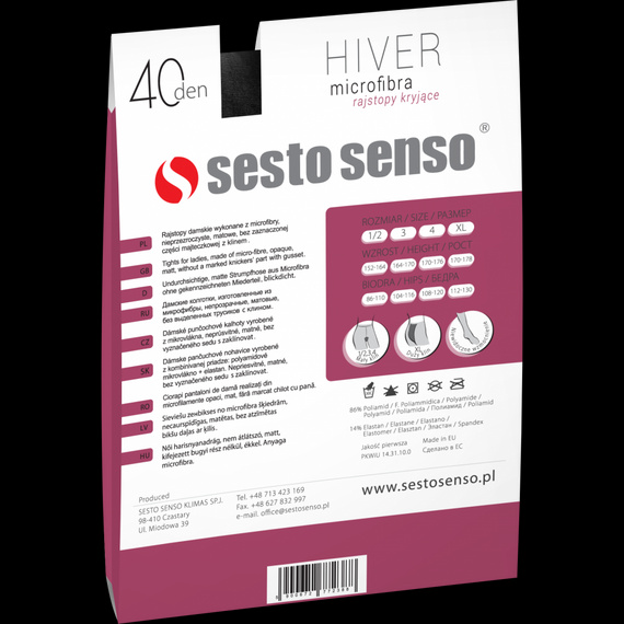 Hiver Rajstopy kryjące 40den Sesto Senso- beżowy