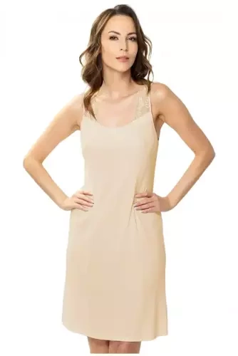 86553 Cloe Koszula nocna z koronką Mewa beżowy