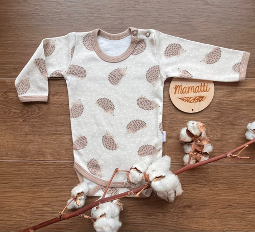 Mamatti body dziecięce BD15726 jeżyki – bawełniane, długi rękaw