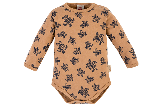 03232DRCD "Easy Life" Body niemowlęce z długim rękawem Makoma dark coffe