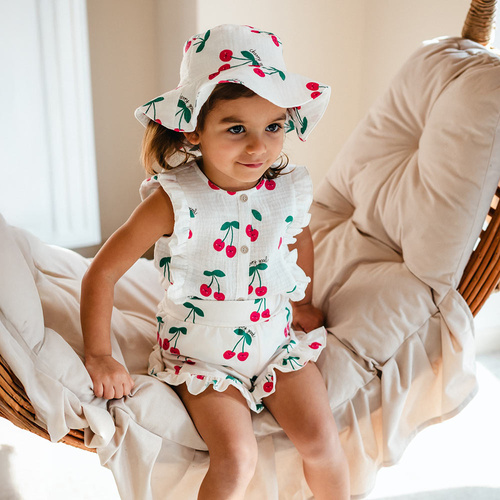 Szorty dziecięce Cherry Eevi – miękkie, komfortowe, 95% bawełna