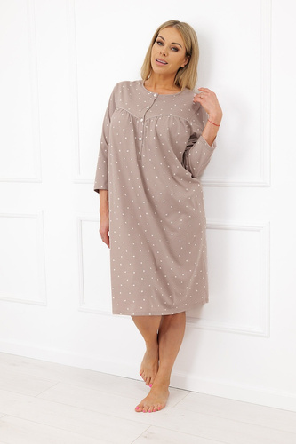 Koszula Nocna Italian Fashion Madura Bawełna 3/4 Beżowa