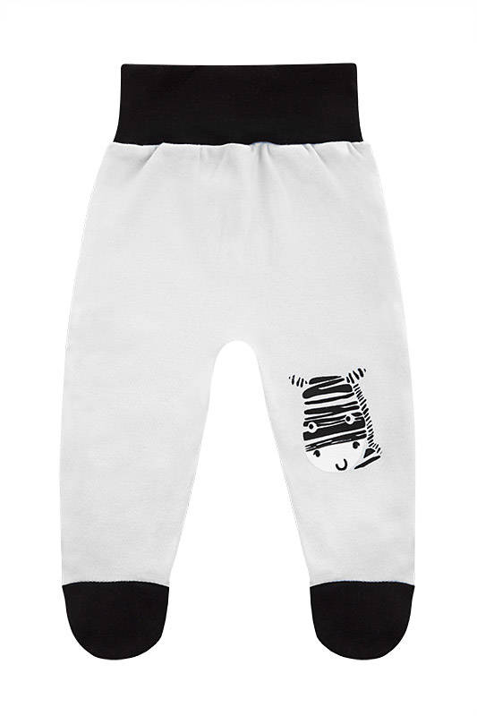 Komplet Body krótki rękaw + Półśpioch "Zebra" Terjan - biały