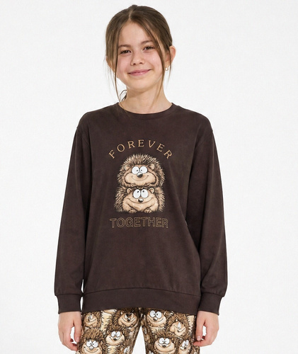 Cornette Young Girl 592/212 Forever Piżama Dziewczęca 100% Bawełna Jeżyki