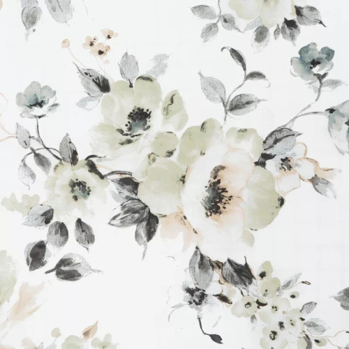 Spring 32 Kwiaty pościel satynowa Eurofirany biały/miętowy