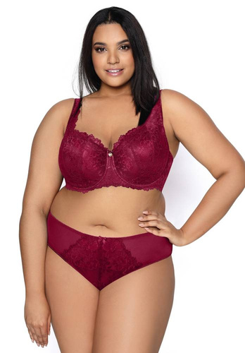 M-053/22 Carmela Biustonosz Usztywniany Big Mat - bordowy