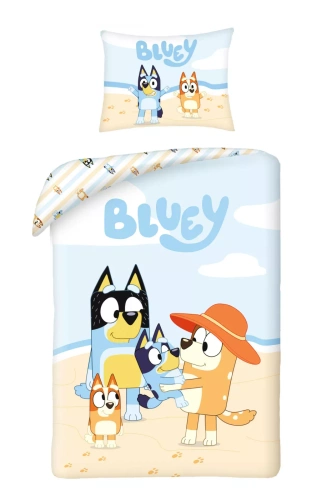 Bluey wakacje Pościel bawełniana Kids 12 Halantex – 100% bawełna, zamek błyskawiczny, gramatura 115 g/m²