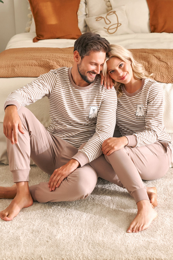 4530 "Bear" Piżama Męska Doctor Nap - beige