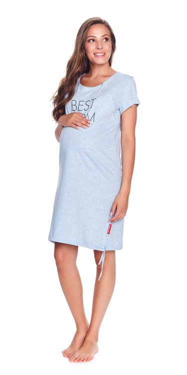 9081 Koszula nocna ciążowa i do karmienia Dobranocka - blue grey
