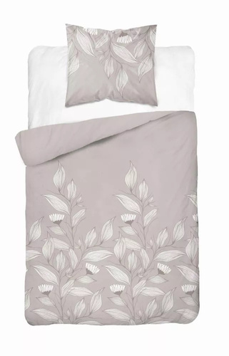 4957A Pościel bawełniana liście Detexpol - beżowy