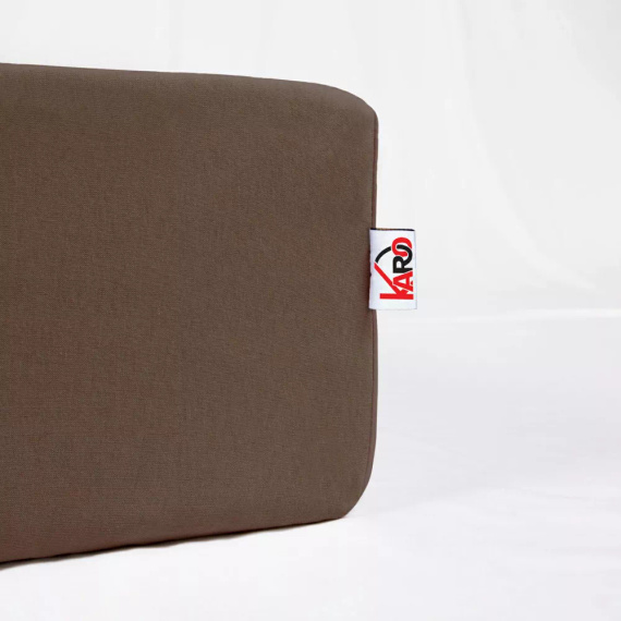 Constance prześcieradło jersey z gumką KARO - czekoladowy 030