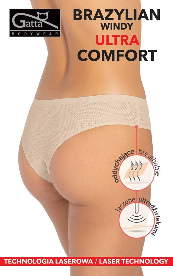 41670 Windy ultra comfort Figi Damskie Brazyliany Gatta- beżowy