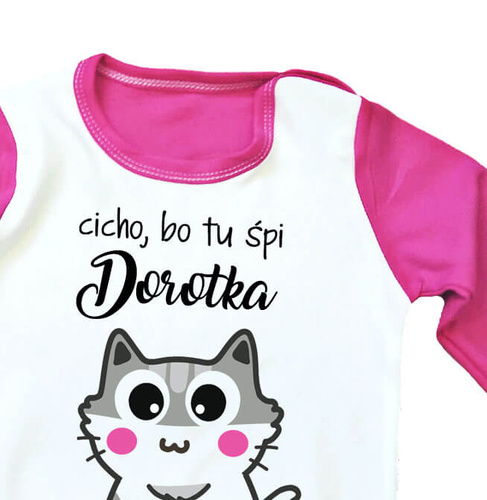 Cicho bo tu śpię Piżamka dziecięca z imieniem Moocha niebieski