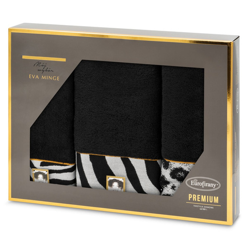 Eva 22 Komplet ręczników pantera Eurofirany - czarny