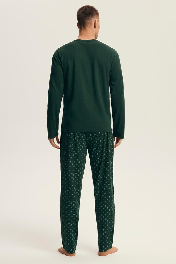 Piżama męska Henderson Core 43478 Lush zielona– bawełna, długi rękaw, eleganckie opakowanie