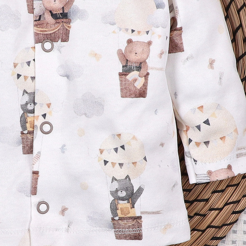 ABN-5659 Nini Kaftanik Niemowlęcy Balloon Friends 100% Bawełna Organiczna – Polska Produkcja