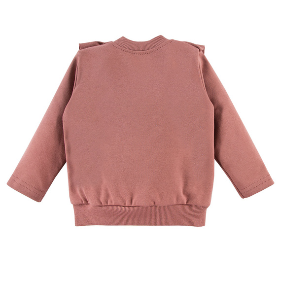Daisy Bluza dziewczęca z falbanką Eevi - ciemny róż