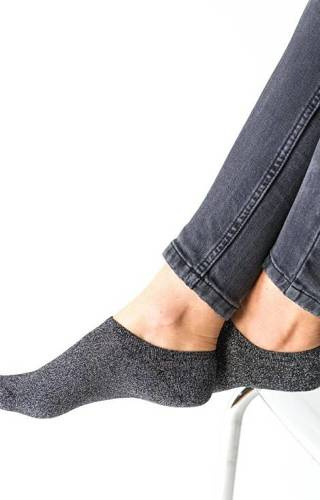 Art.100 Stopki damskie Bamboo Lurex Steven - czarny 002