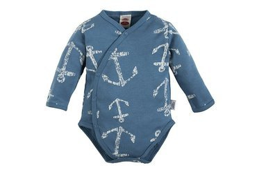 03226N "BLUE SEA" Body baby z długim rękawem Makoma niebieski