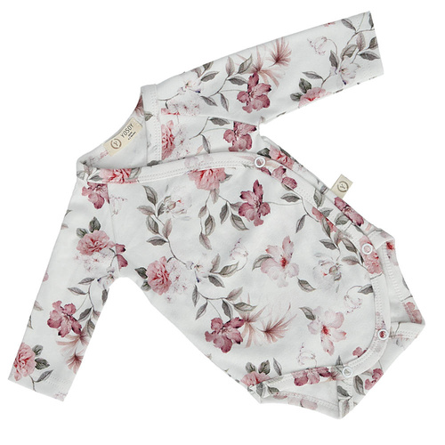 Body rozpinane z bawełny organicznej Boho Flowers Pink Yosoy