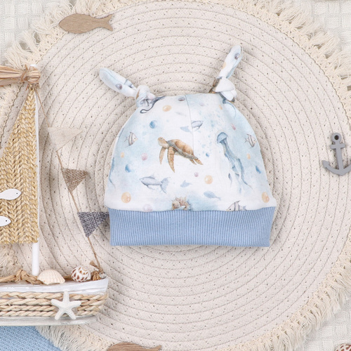 ABN-5460 Sea Of Joy Czapka nemowlęca Nini – bawełna organiczna, miękka i przewiewna