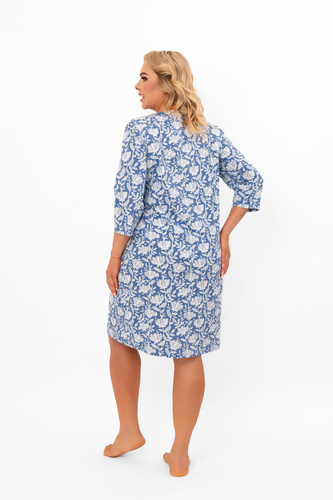 Koszula nocna damska Bisali – bawełna, ¾ rękaw, kwiatowy wzór Italian Fashion