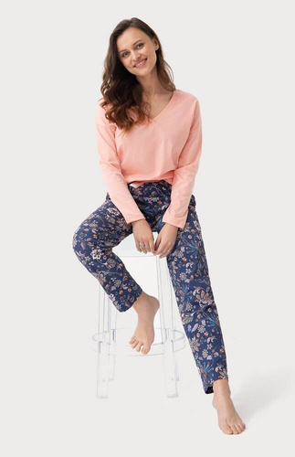 614 Piżama Damska Luna-morelowy