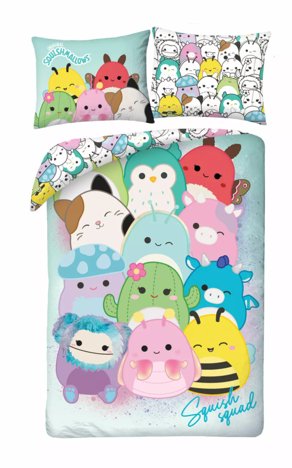 Pościel Halantex Squishmallows 140x200 kolorowa z poszewką 70x90