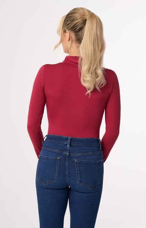 Beverly Bluzka damska z golfem Babell - bordowa 