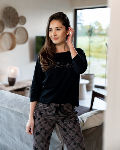 Sensis Reach For The Stars Piżama damska - czarny-brązowy