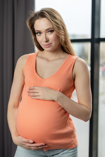 020 Bawełniany top  MIRACLE-amarantowy